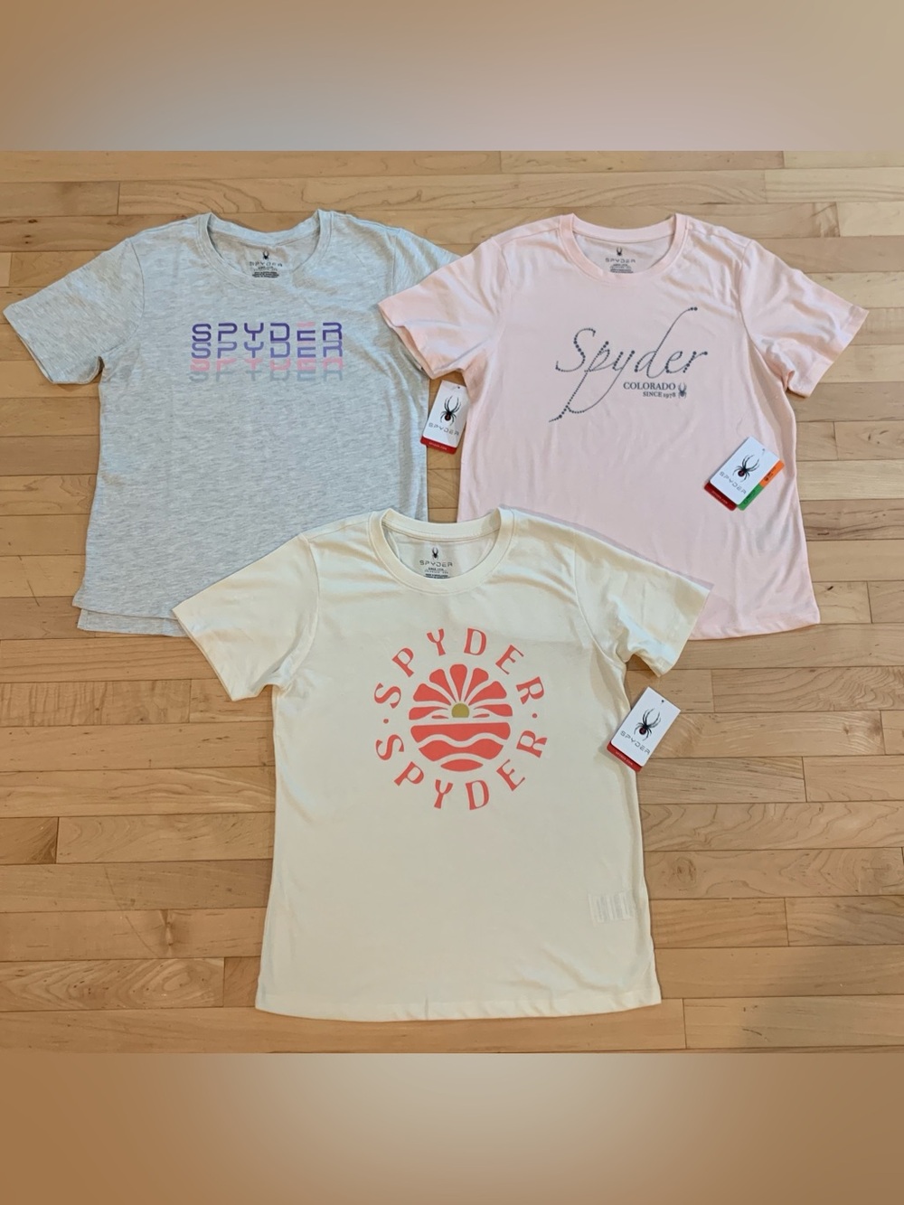 NWT Spyder Women’s Graphic Tees – Size Medium – Lot of 3 (MSRP $29 each)